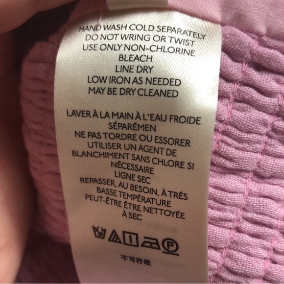 ❤️ L ❤️ NWT Anthro Top Tank Cropped Smocked Tie Back Bow Knotted - Picture 6 of 8